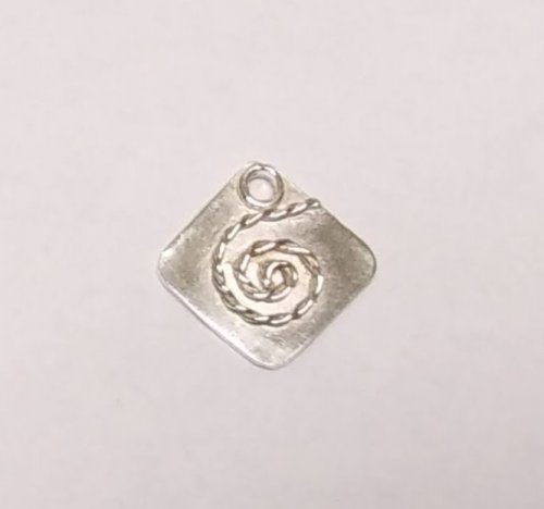 Judy Larson's Tiny Silver Charms part 1 - Square - two versions, Contemporary Wire Jewelry, How To Punch Holes, Hole Punching, Punch A Hole, Texturing, Butane Torch, Soldering, Solder, square tiny charm